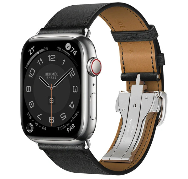 Square Steel Buckle Leather Strap
