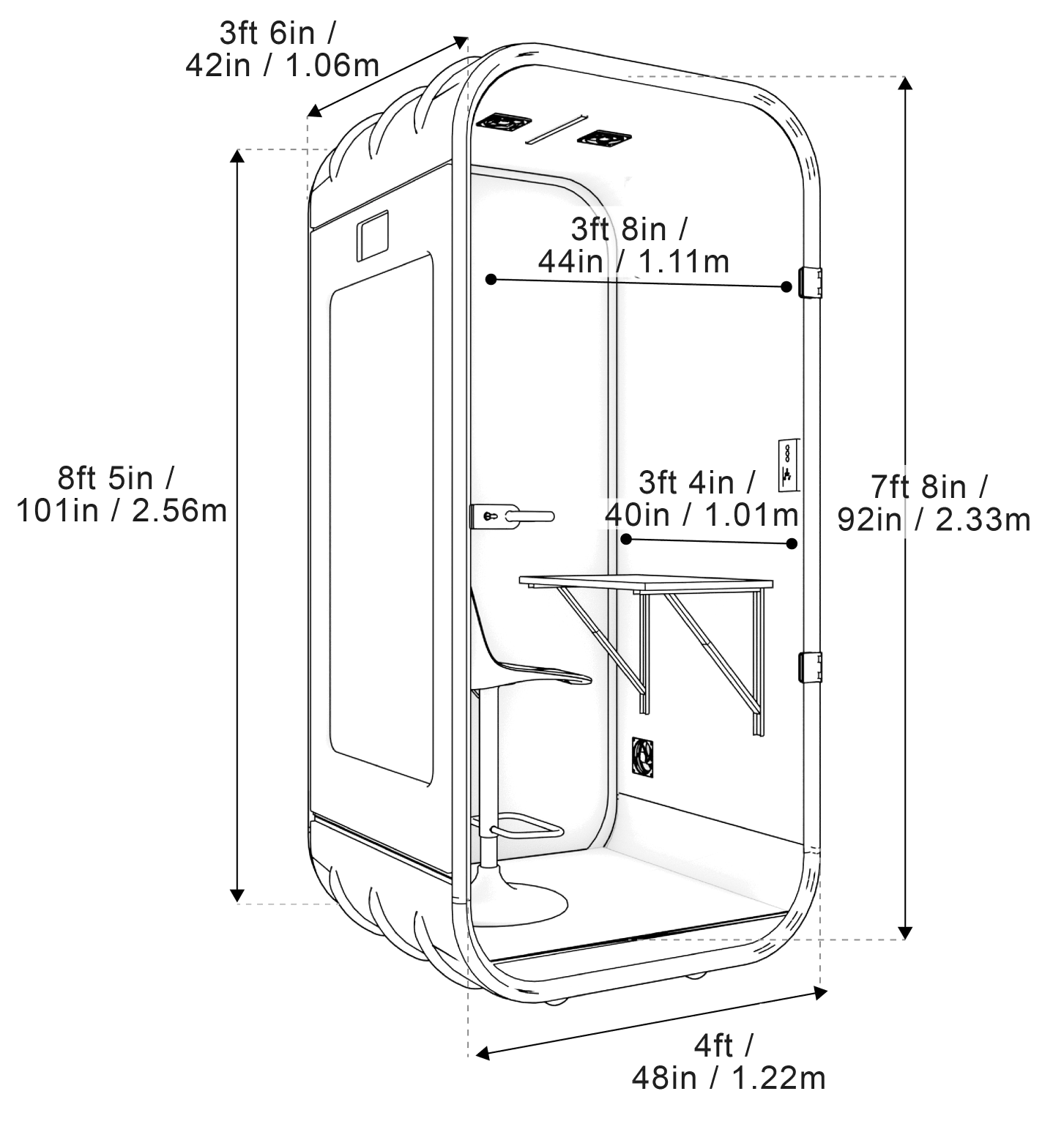 Technical drawing of Calling Pod