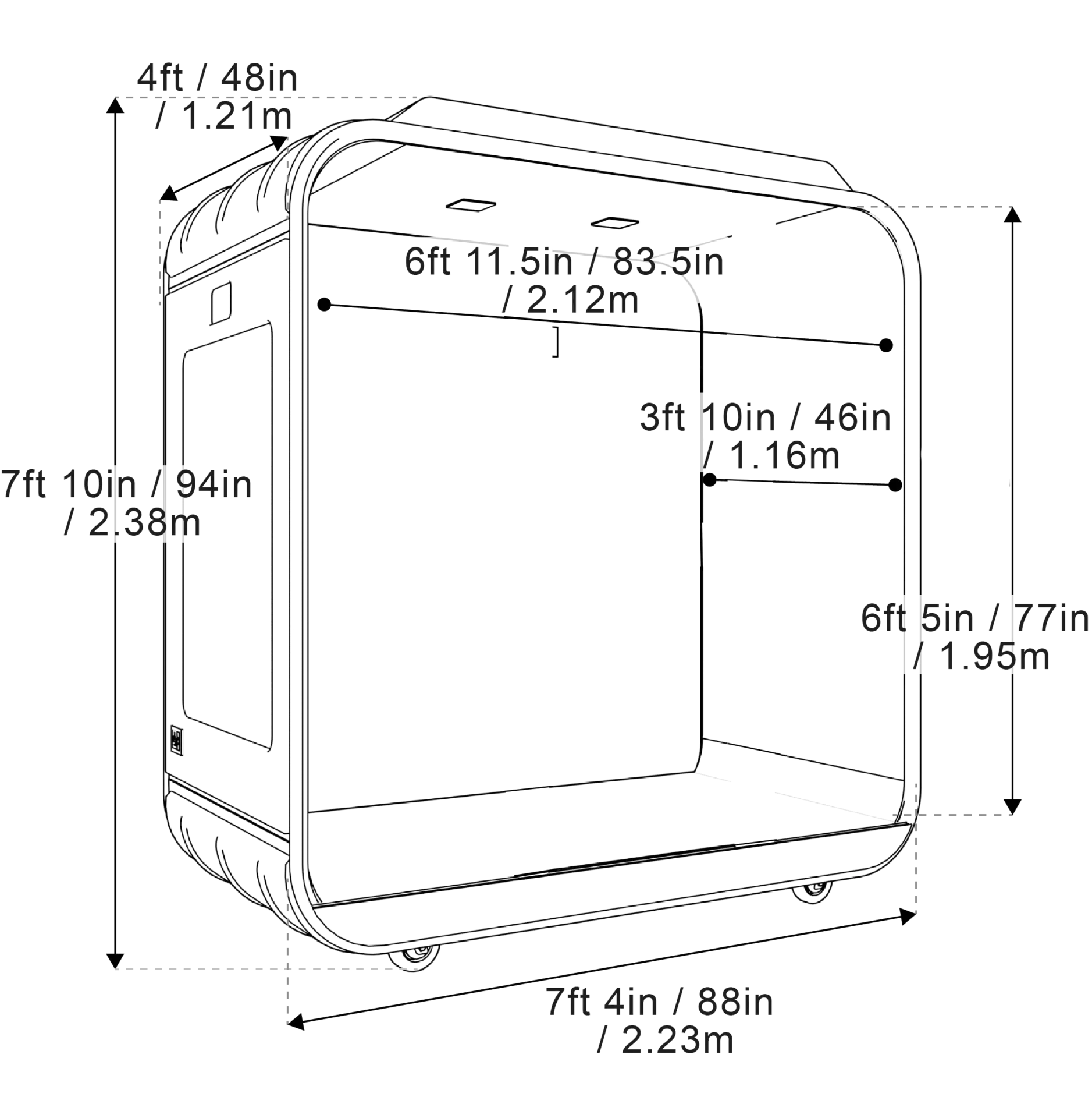 Technical drawing of Lactation Pod